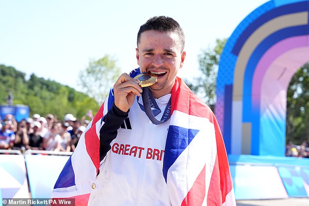 Tom Pidcock won gold in mountain biking and is awarded an OBE