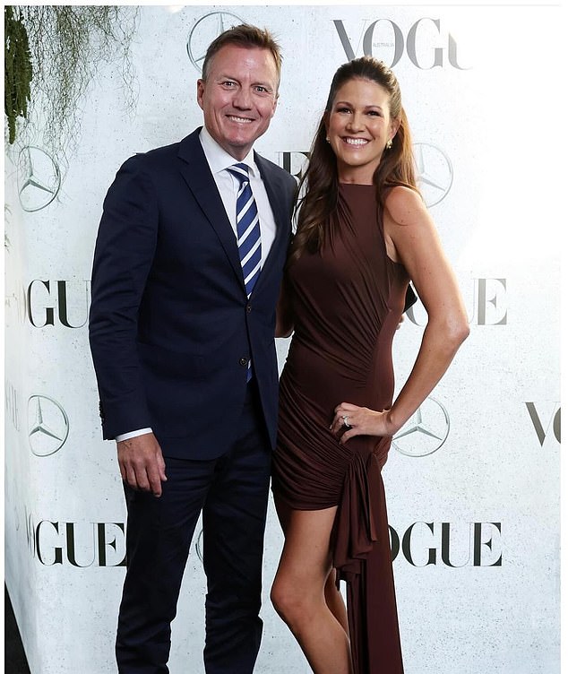 The Channel Seven star has now moved on with his second wife Lisa Christie (pictured together)