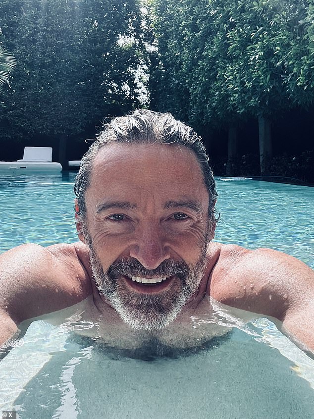 The Australian actor, 56, who is currently Down Under for the Christmas holidays, took to social media this week to share a selfie of himself enjoying a dip in the pool