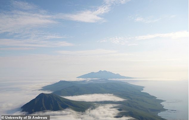 Dr. Hutchison and his team managed to date and match the ice core deposits with the Zavaritskii volcano on the remote, uninhabited island of Simushir (pictured), part of the Kuril Islands.