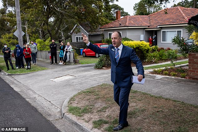 This was the best year since 2021, when Reserve Bank interest rates were still at a record low 0.1 percent, while the Australian stock market hit a record high in early December (Photo: An auctioneer at a Melbourne property)