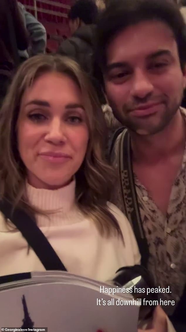 The Bachelorette star shared an emotional video on Instagram, featuring her boyfriend Abir Ahmed (right), in which she shed a tear as the performance came to an end