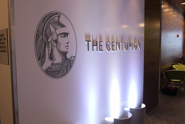 Customers have access to the ultra-luxury 'Centurion Lounge' at airports in cities including Atlanta, New York, San Francisco, Los Angeles and Philadelphia