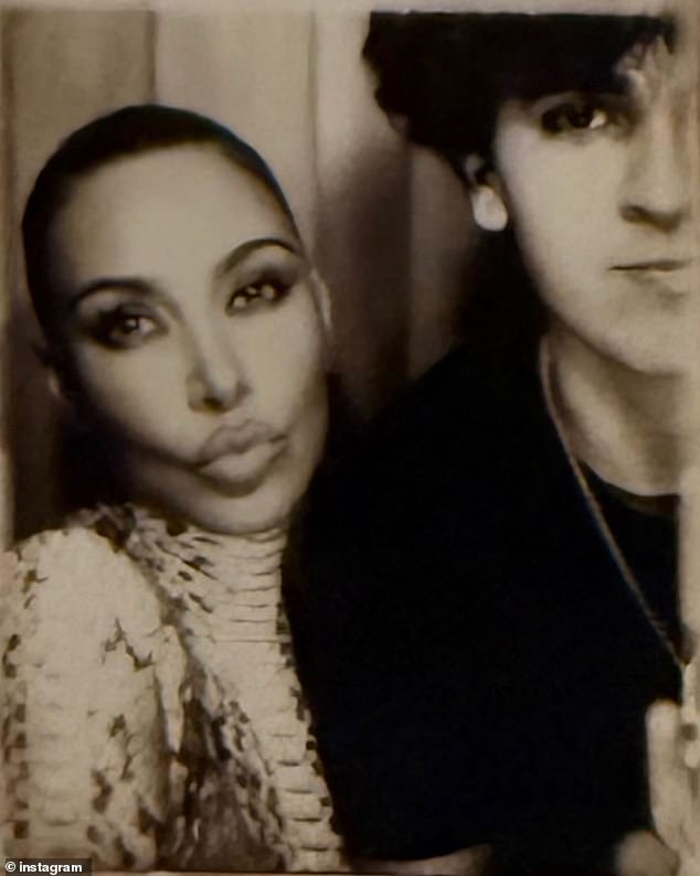 The reality TV personality also shared a photo booth snapshot with cousin Mason Disick, 15