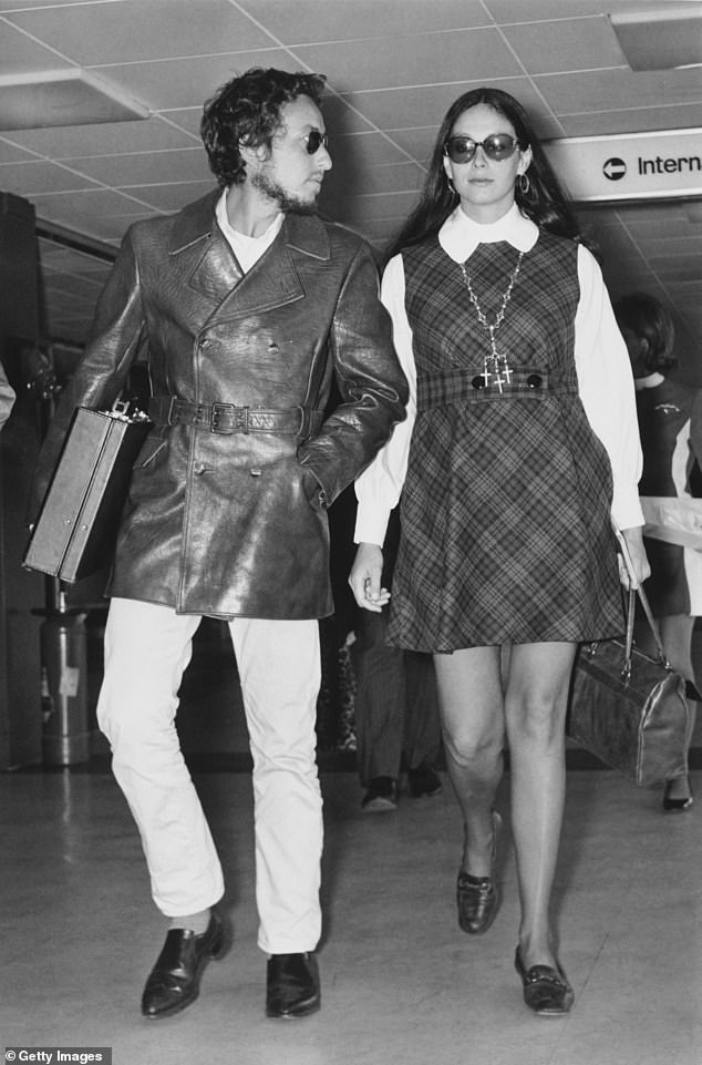 They separated in 1965 and Dylan walked down the aisle later that year with Playboy Bunny Sara Lownds (seen in 1969).