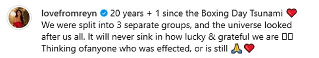 They were split into three groups in the aftermath and the star said it will 