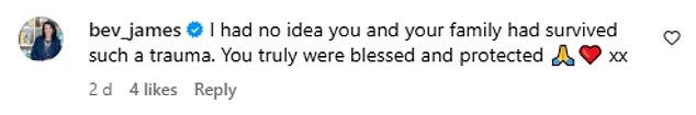 India received well wishes in the post, including from fellow Love Island star Kaz Crossley who said: 'Omg goosebumps ¿¿ bless you x'