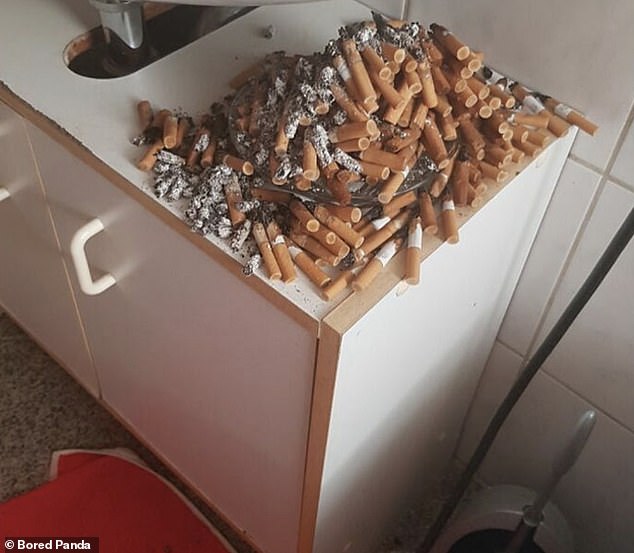 One person came across a heavy smoker who just couldn't be bothered to throw away his used cigarettes