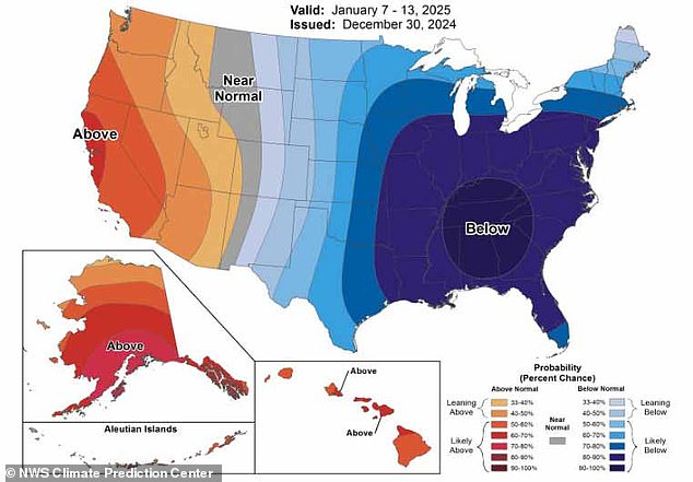 The Arctic blast will affect much of the country, according to the National Weather Service. It is arriving in the northern Rockies and is expected to have spread to the East Coast by Wednesday.