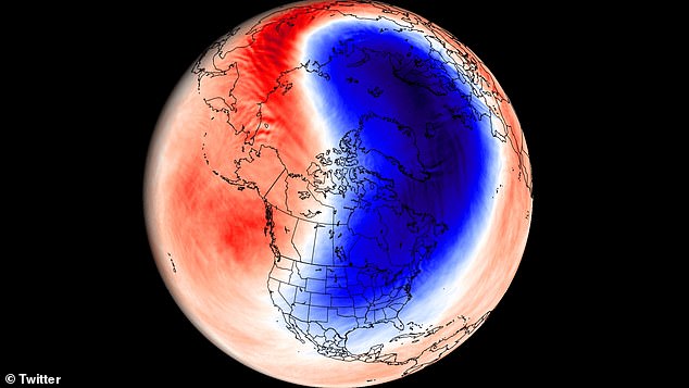 That means arctic air is blown over the US as pressure changes create strong winds