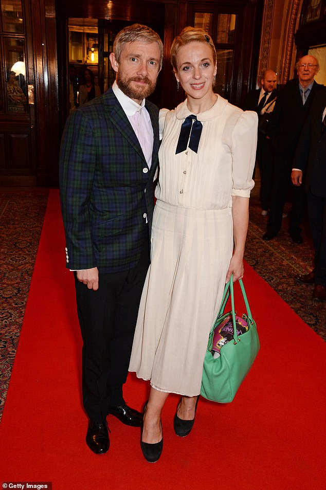 The Sherlock stars were together for 16 years, from 2000 until their breakup in 2016, and they share two children, Joe and Grace (Amanda and Martin pictured in 2014)