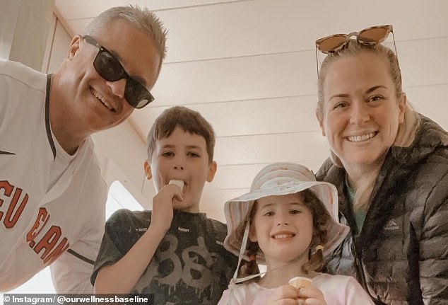 Mrs Davey (pictured with her family) awaits results to know if the disease has spread to her lymph nodes, which will give an indication of the prognosis