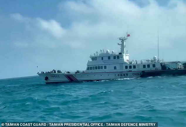 Footage captured Taiwan's coast guard alerting a Chinese ship spotted near the Matsu Islands