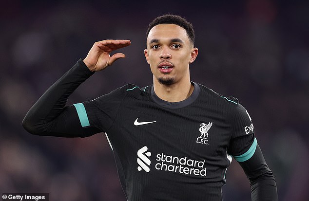 Trent Alexander-Arnold caused intrigue with his celebration after scoring against West Ham