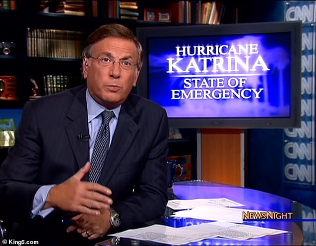 Before CNN, Brown — seen here during Hurricane Katrina on the network's NewsNight — worked as an anchor and reporter for ABC News and remained at the station throughout the 1990s.