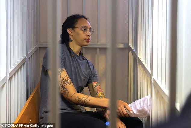 Griner was arrested at a Moscow airport and sentenced to nine years in prison