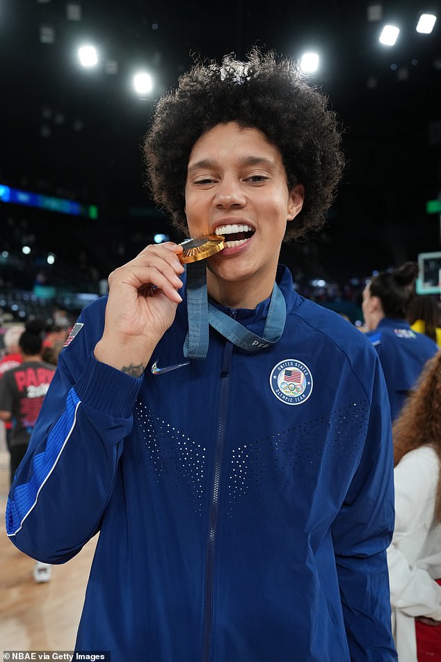 Since her release during a prisoner exchange, Griner has worn her natural curls in a short hairstyle