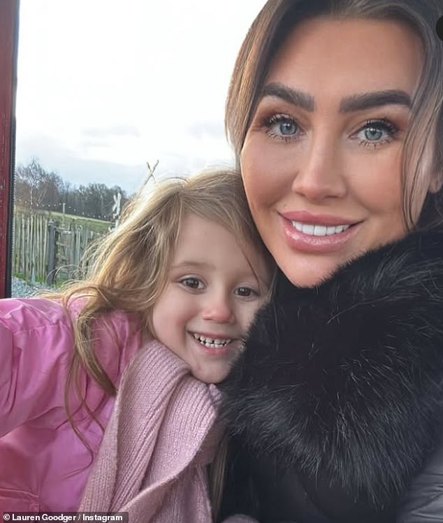 The TOWIE star, 38, explained that her three-year-old daughter had been diagnosed with tonsillitis and treated in hospital the day before