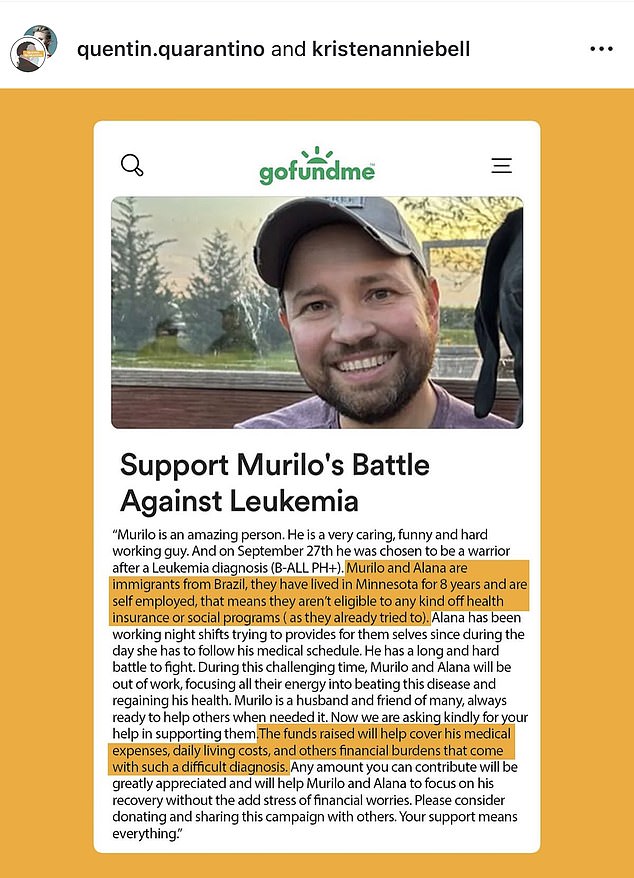 Twenty minutes later, Tommy revealed that they had reached the goal and Kristen matched the goal and helped Murilo with $50,000 to help with his battle with cancer.