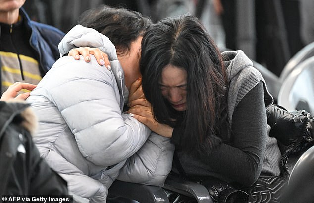 Devastated relatives of passengers who were on board the Jeju Air Boeing 737-800 aircraft