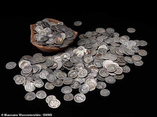 Builders were stunned to come across one of the largest quantities of Roman coins ever found in Britain - worth more than £100,000.