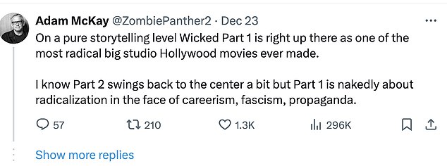 “Part 1 is purely about radicalization in the face of careerism, fascism and propaganda,” McKay wrote, adding that its release is particularly important “now, when America has never been more right-wing and propagandized.”