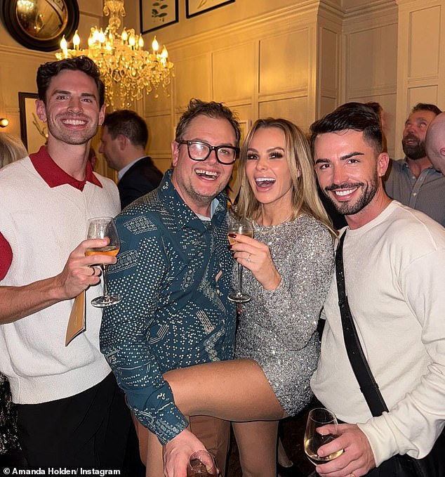 On Tuesday, Amanda brushed aside recent criticism of her and Alan Carr's Royal Variety Performance performance as she partied with her co-host.