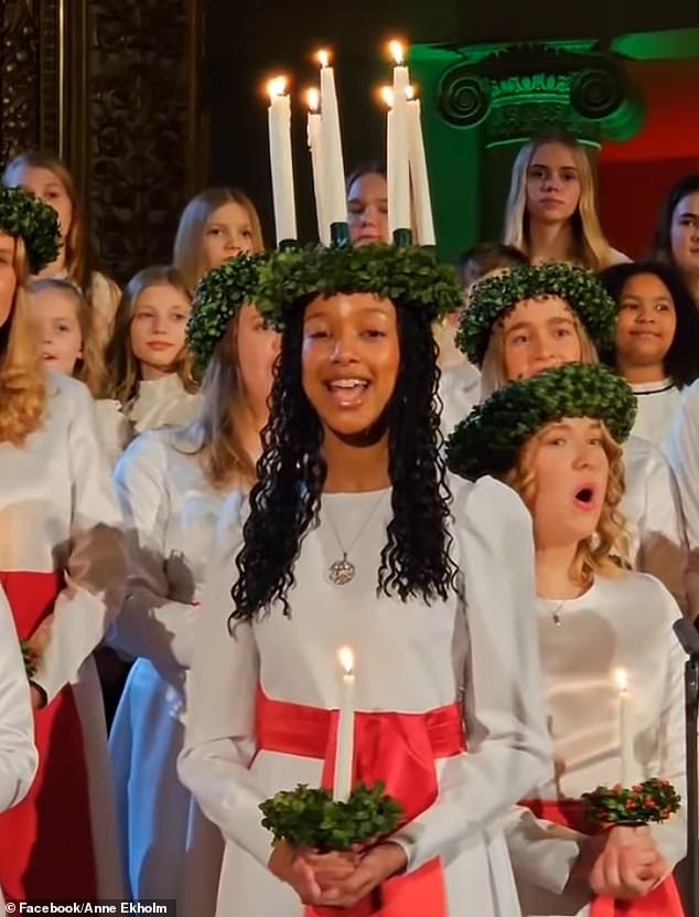 Daniela Owusu, 20, made history as Finland's first black Lucia during this year's Saint Lucia celebration