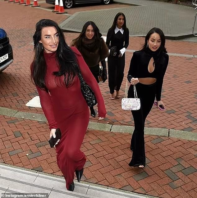 Annie didn't let the divorce get her down as she dressed to the nines for a fun girls' night out at Julie Perry's Christmas party at The Lowry Hotel in Manchester last week.