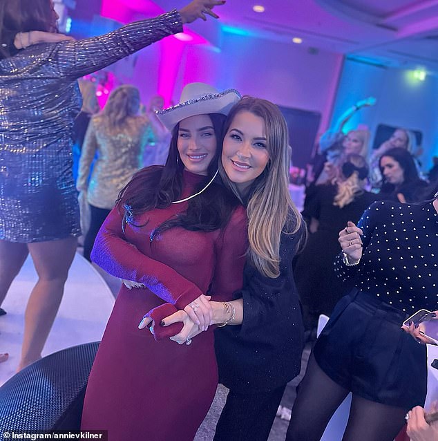 Annie Kilner, 32, took to her Instagram on Wednesday to share some sweet snaps from Julie Perry's Christmas party last week, amid her divorce battle with Kyle Walker, 34