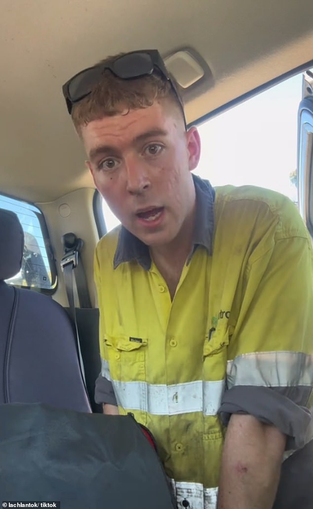 Lachlan Sgarlata, covered in sweat and wearing a dirty high-vis shirt, talked about his struggles as a 19-year-old apprentice in Kwinana Beach, and reflected on the long hours and low pay in the trade