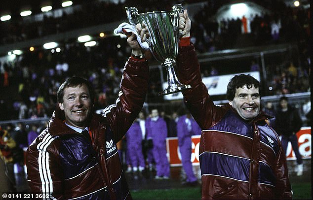 Sir Alex Ferguson and assistant Archie Knox win the Cup Winners Cup for Aberdeen in 1983