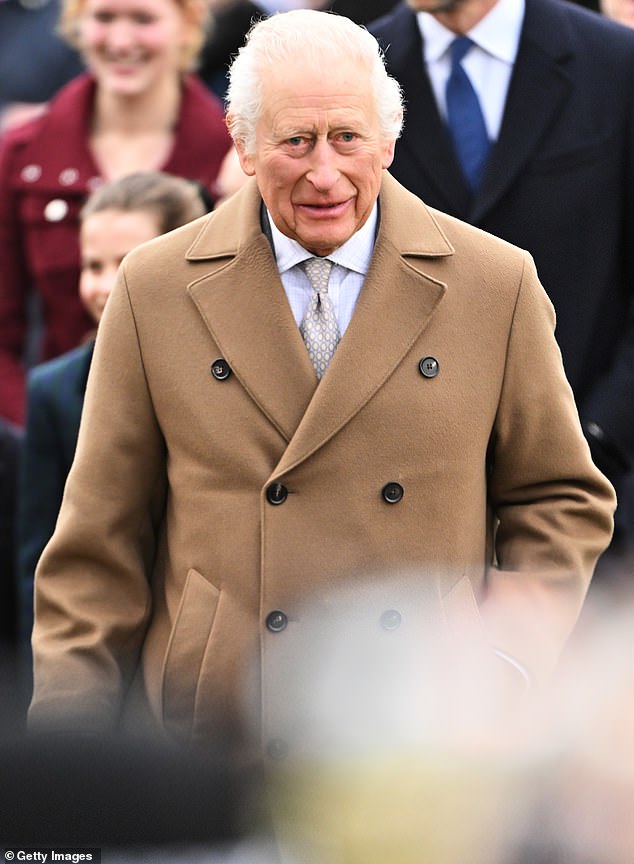 King Charles at Sandringham on Christmas Day. Eleanor was able to stay after the king followed the example of his late mother, Queen Elizabeth, who allowed Meghan Markle to attend the celebratory gathering in 2017.