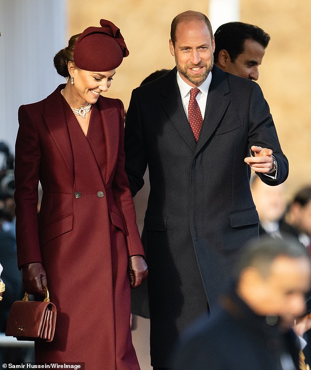 The Prince and Princess of Wales attend the ceremonial welcome at the Horse Guards Parade