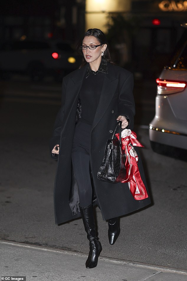 Bella Hadid cut a typically stylish figure on Thursday night as she stepped out at NoHo in New York City