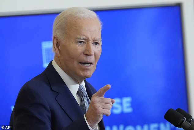 President Joe Biden speaks at the White House Conference on Women's Health Research from the East Room of the White House in Washington