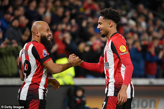 Kevin Schade (right) and Bryan Mbeumo (left) both scored to seal an impressive win for Brentford