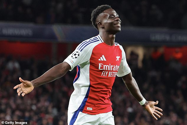 Bukayo Saka was the star of the show as he scored twice for Arsenal on Wednesday evening