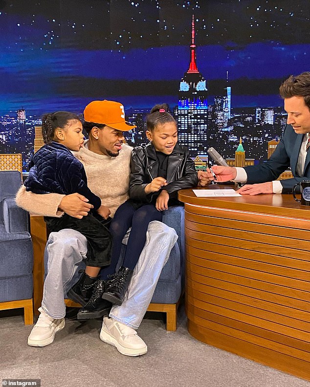 Chance enjoys spending time with his daughters and he brought them along during a 2023 appearance on The Tonight Show Starring Jimmy Fallon