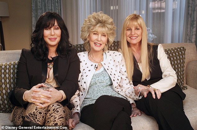 However, marital bliss did not last long, because 'He was a party animal who liked to drink and was too wild in the bedroom.' Cher seen here with her mother and sister Georganne in 2013