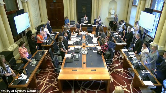 The Greens councilor claimed the opening prayer (pictured during a council meeting) no longer reflects Sydney's demographics and wants it scrapped or replaced with 