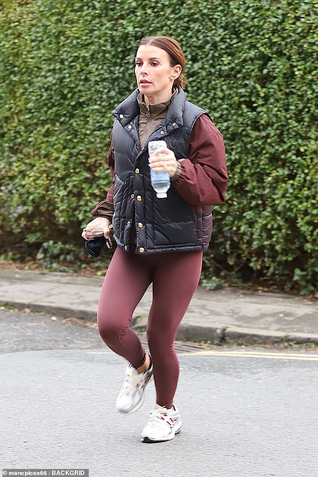 Coleen Rooney, 38, hit the gym without make-up on Monday morning in a stylish sportswear set