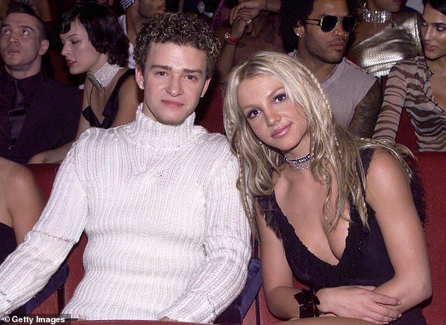 Britney lived in the house with then-boyfriend Justin Timberlake; pictured in 2000