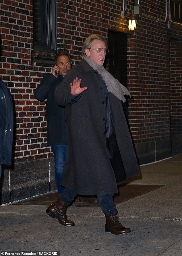 Daniel Craig dressed warmly as he left The Late Show With Stephen Colbert in New York City on Monday