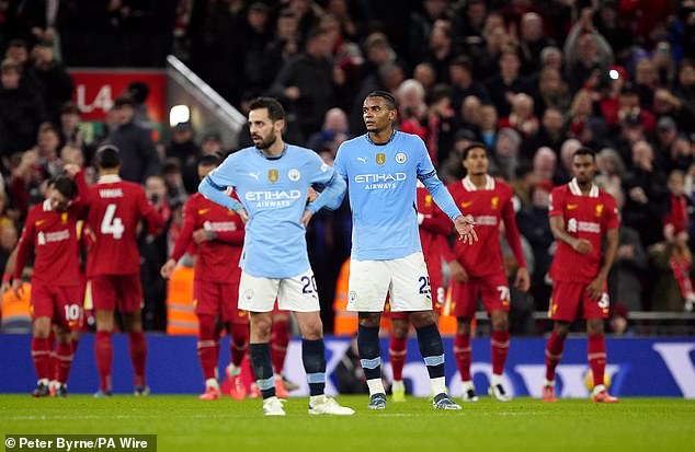 Man City lost 2-0 at Liverpool on Sunday, a result that left them 11 points behind the leaders