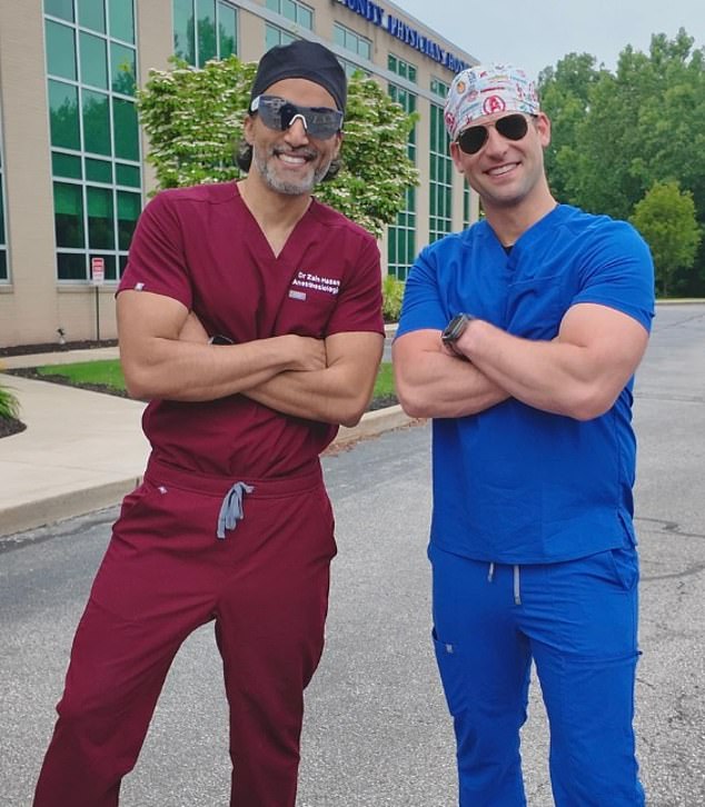 In a TikTok video with 25,000 views, Dr. Hasan (pictured left) that taking certain medications with food can slow absorption, making them less effective