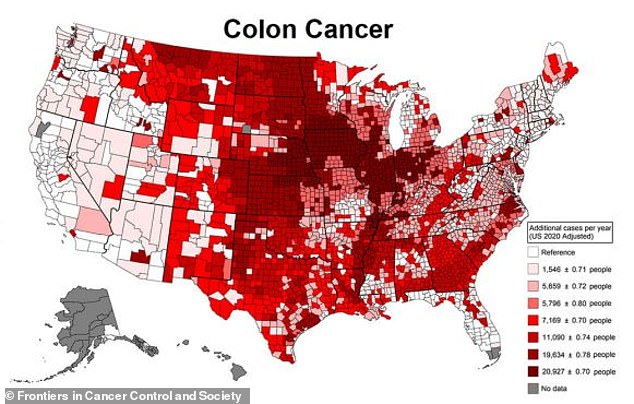 Colon cancer, which has risen sharply among young Americans, also had 73 percent more cases linked to pesticides than smoking