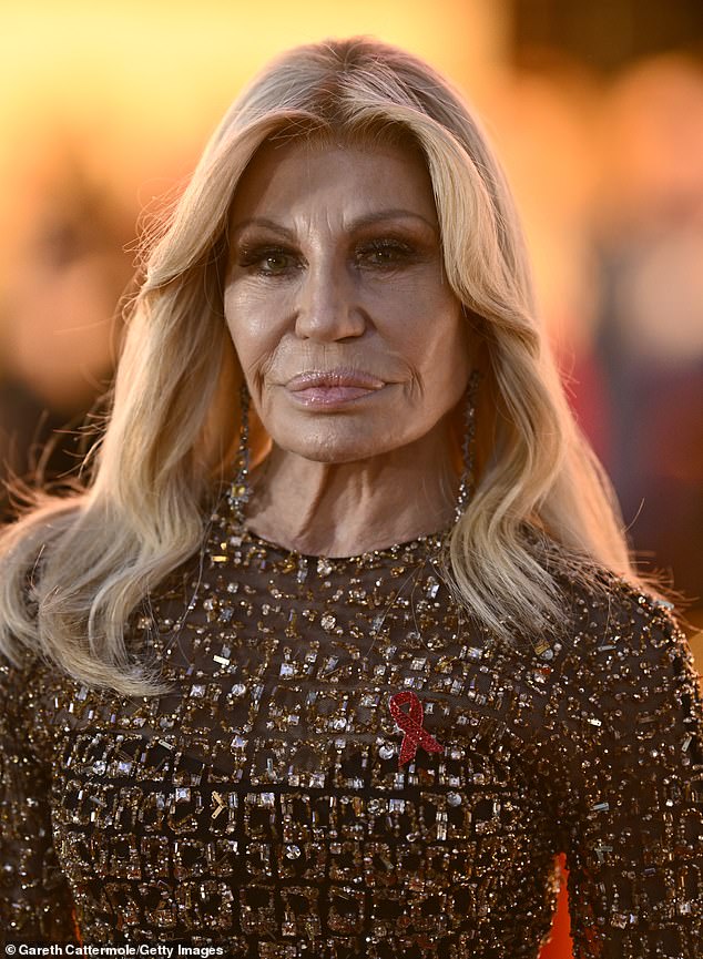 Donatella Versace shocked fans when she debuted a brand new look while posing for photos at The Devil Wears Prada musical launch in London on Sunday, December 1