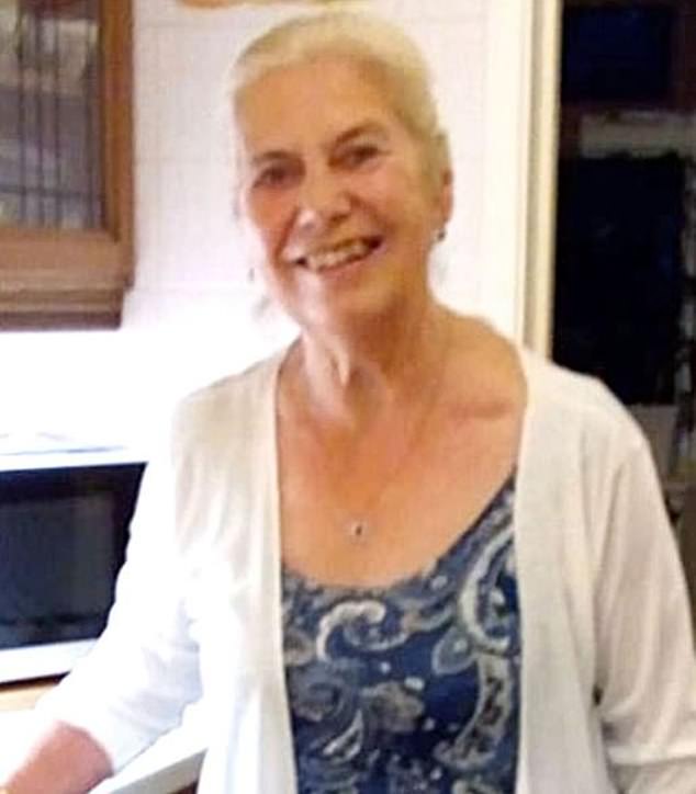 Christopher Harrison, 67, is accused of causing the death of 81-year-old Helen Holland (pictured) by reckless driving while part of a royal escort at Earl's Court on May 10, 2023