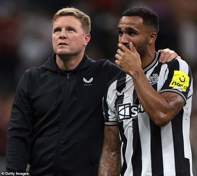 Eddie Howe (left) has paid tribute to Callum Wilson (right) after the striker's latest injury